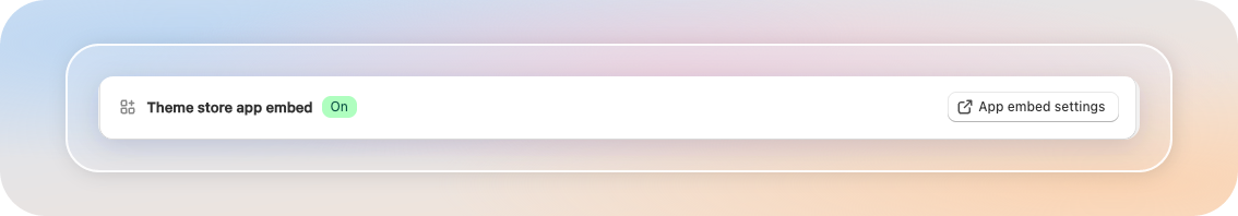 Theme store app embed status bar