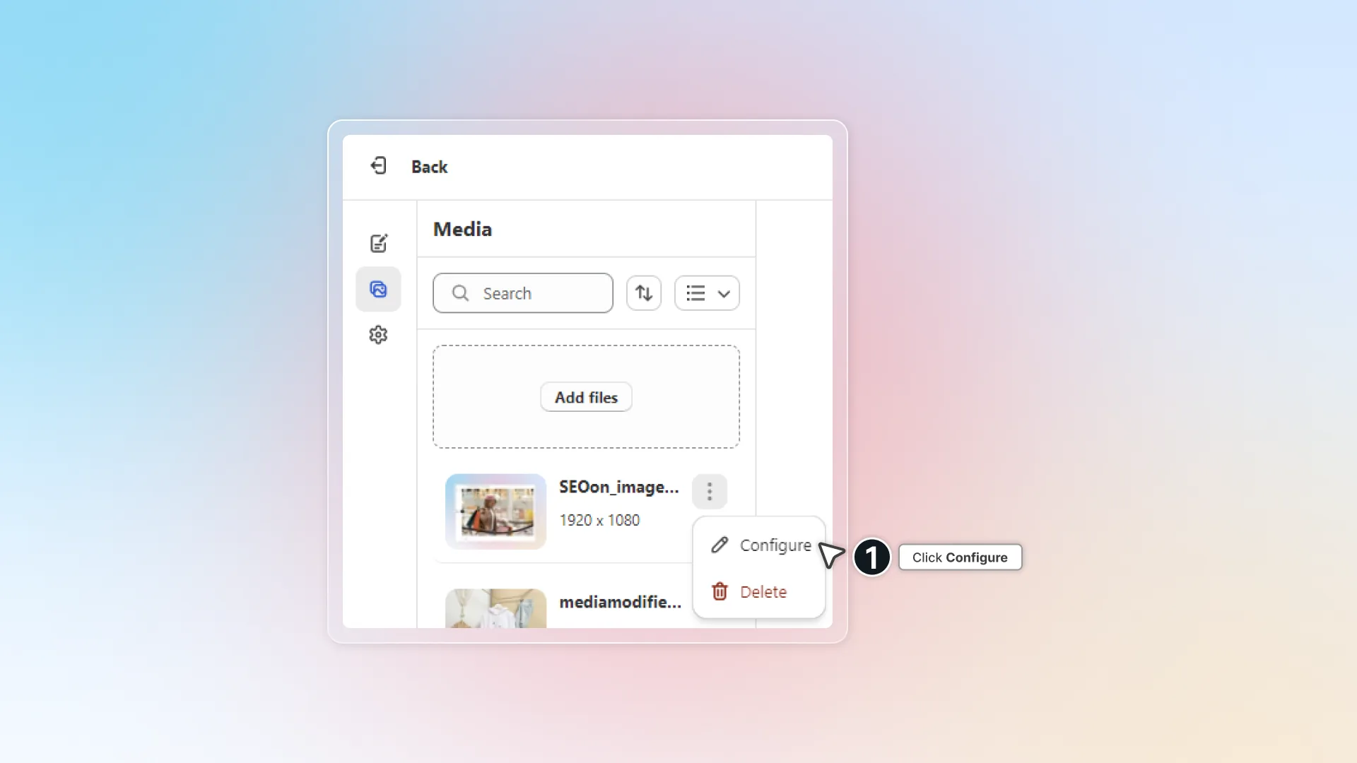 Click configure