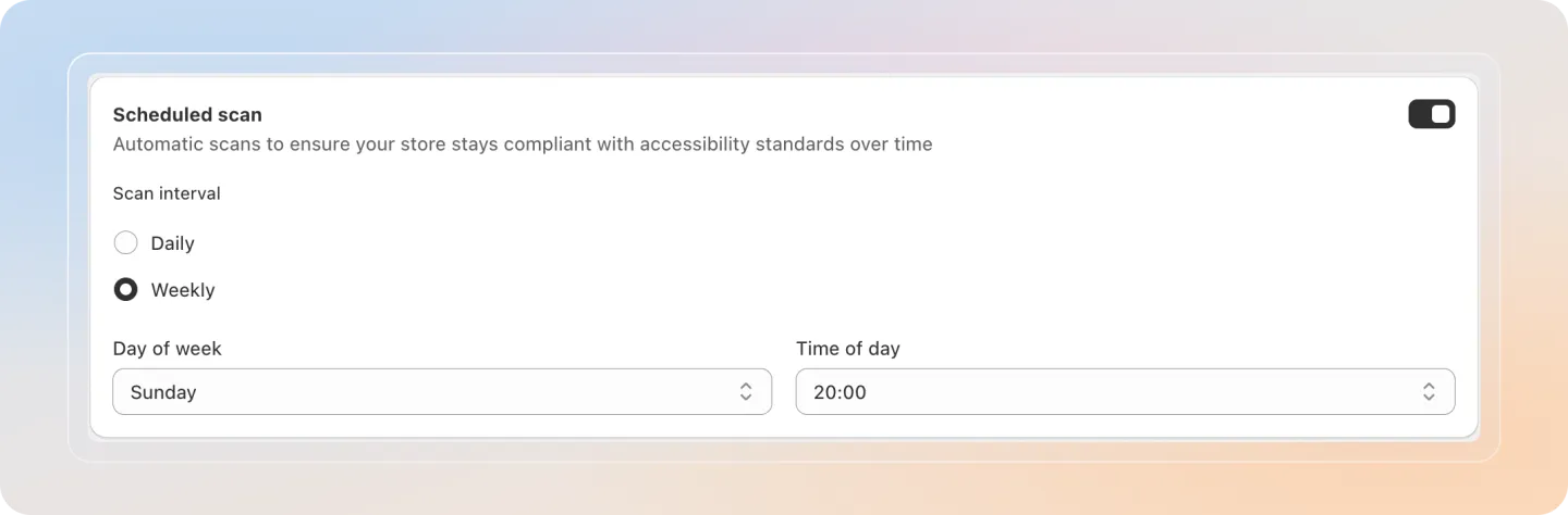 Scheduled scan settings