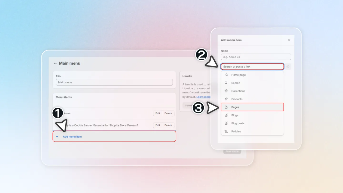 Create menu item