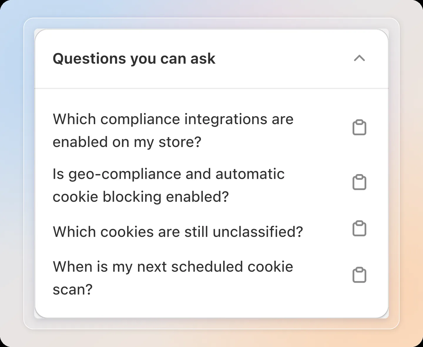 Sample questions you can copy