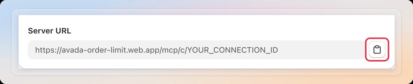 Copy the server URL