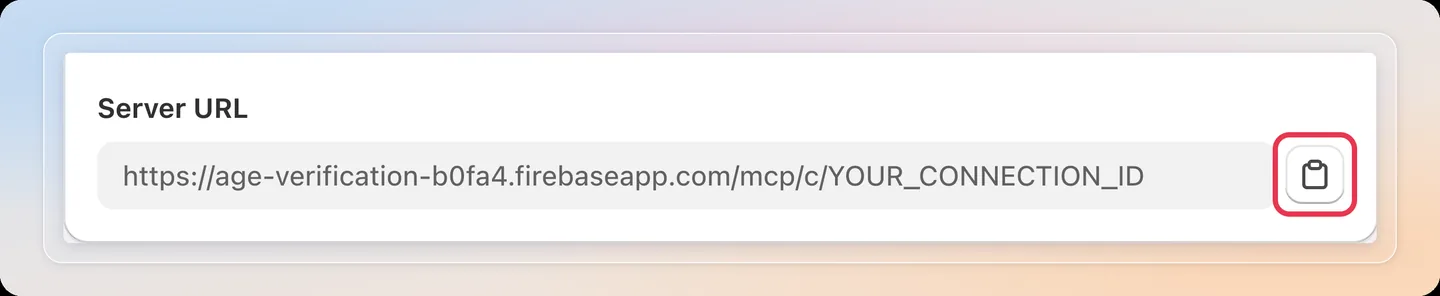 Copy the server URL