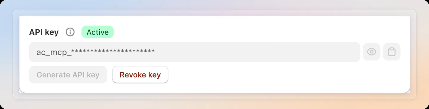 Generate and copy the API key