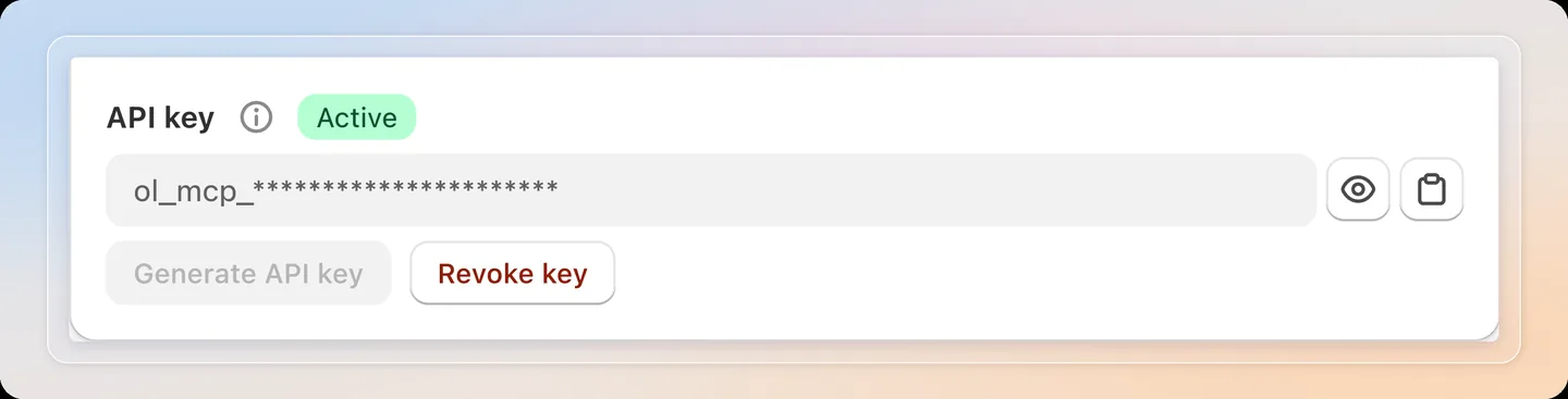 Generate and copy the API key