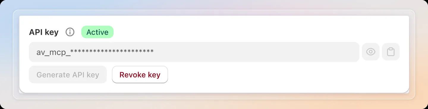Generate and copy the API key