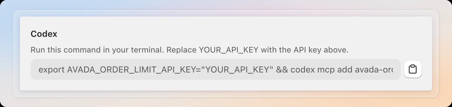 Copy the command for your client