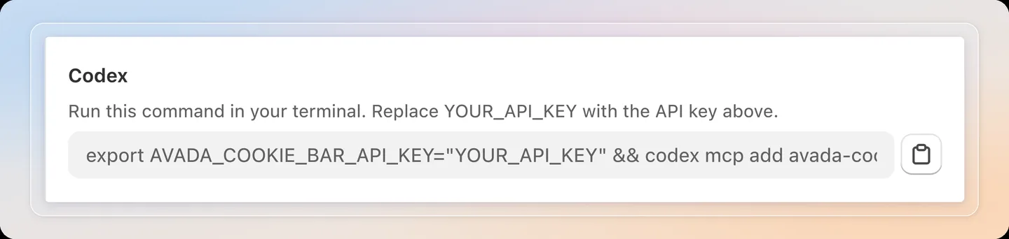 Copy the command for your client