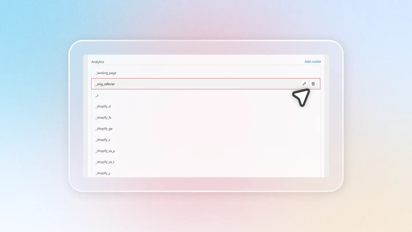 Display cookies information setting
