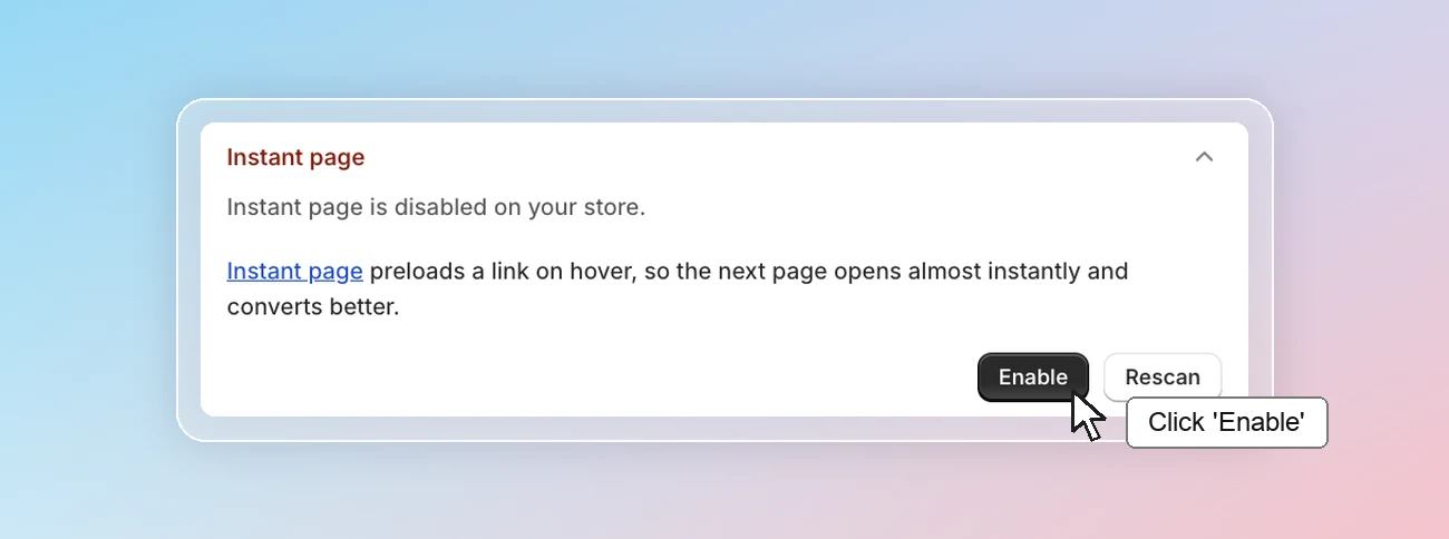 SEO checklist - Instant page