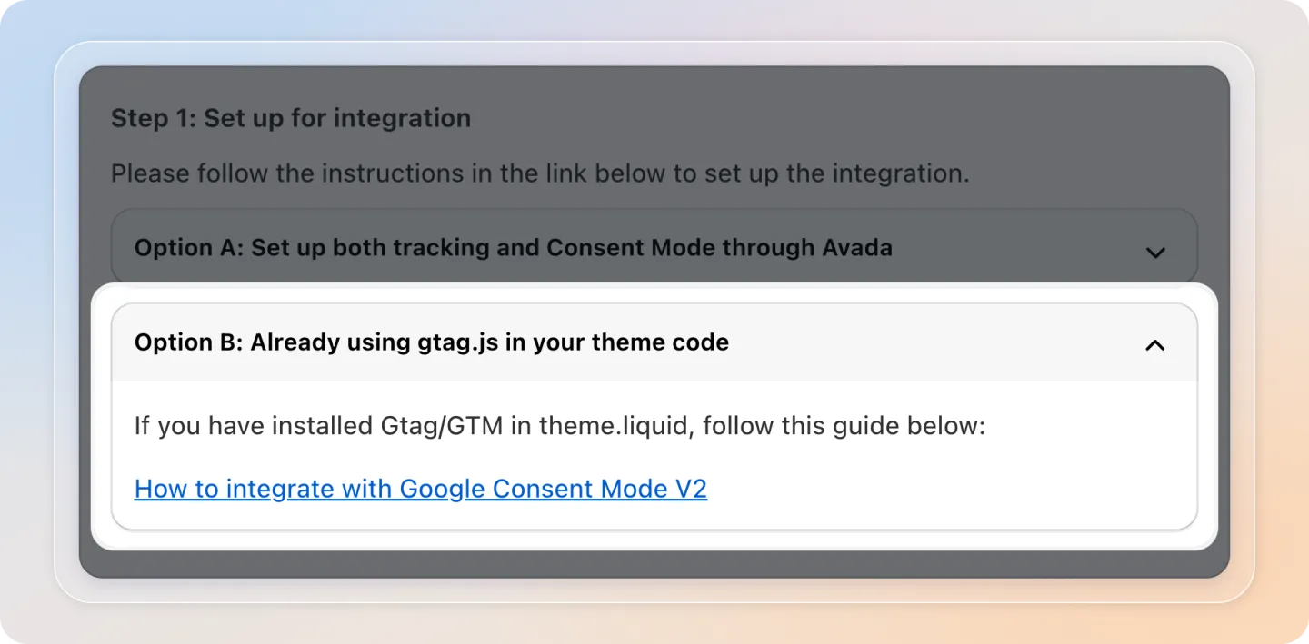 Option B for stores with gtag.js in theme code