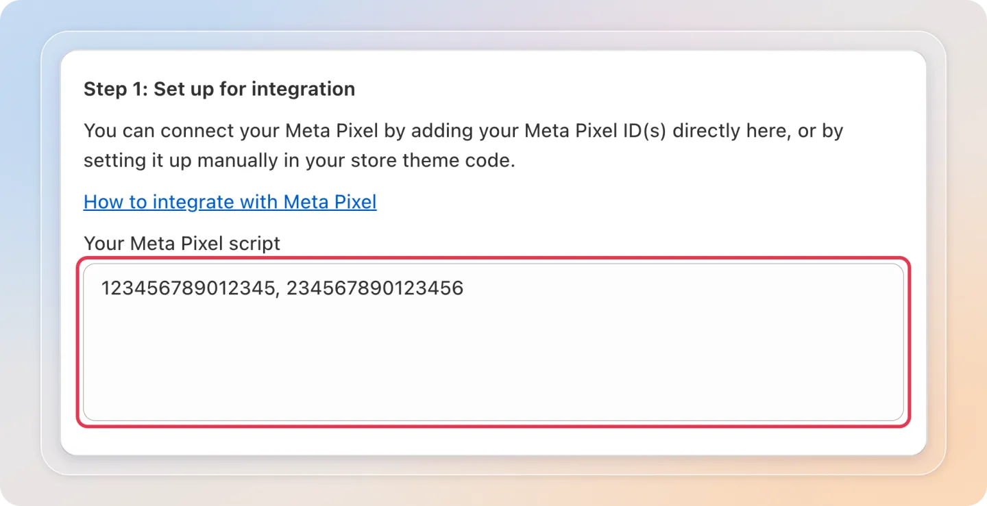 Enter your Meta Pixel ID