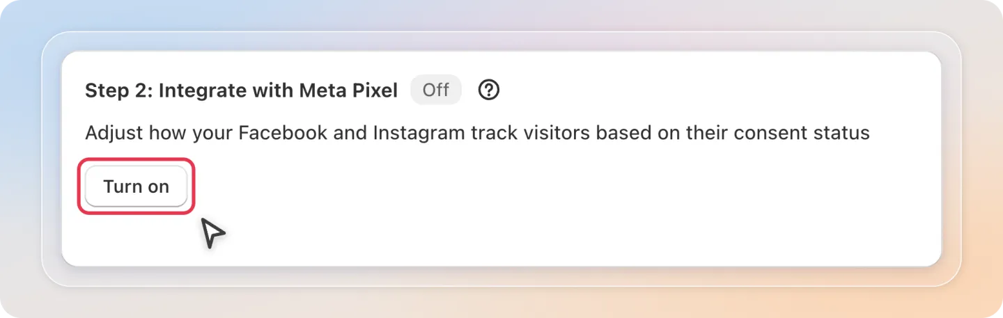 Turn on the Meta Pixel integration