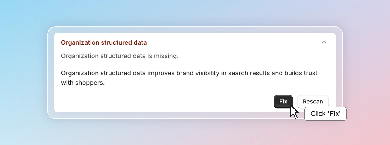 SEO checklist - Organization structured data