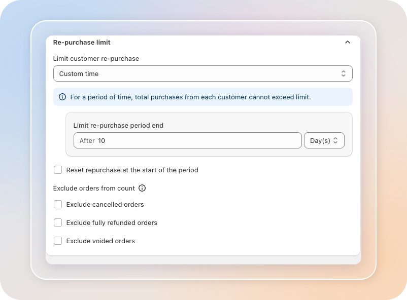 Custom time frame inputs