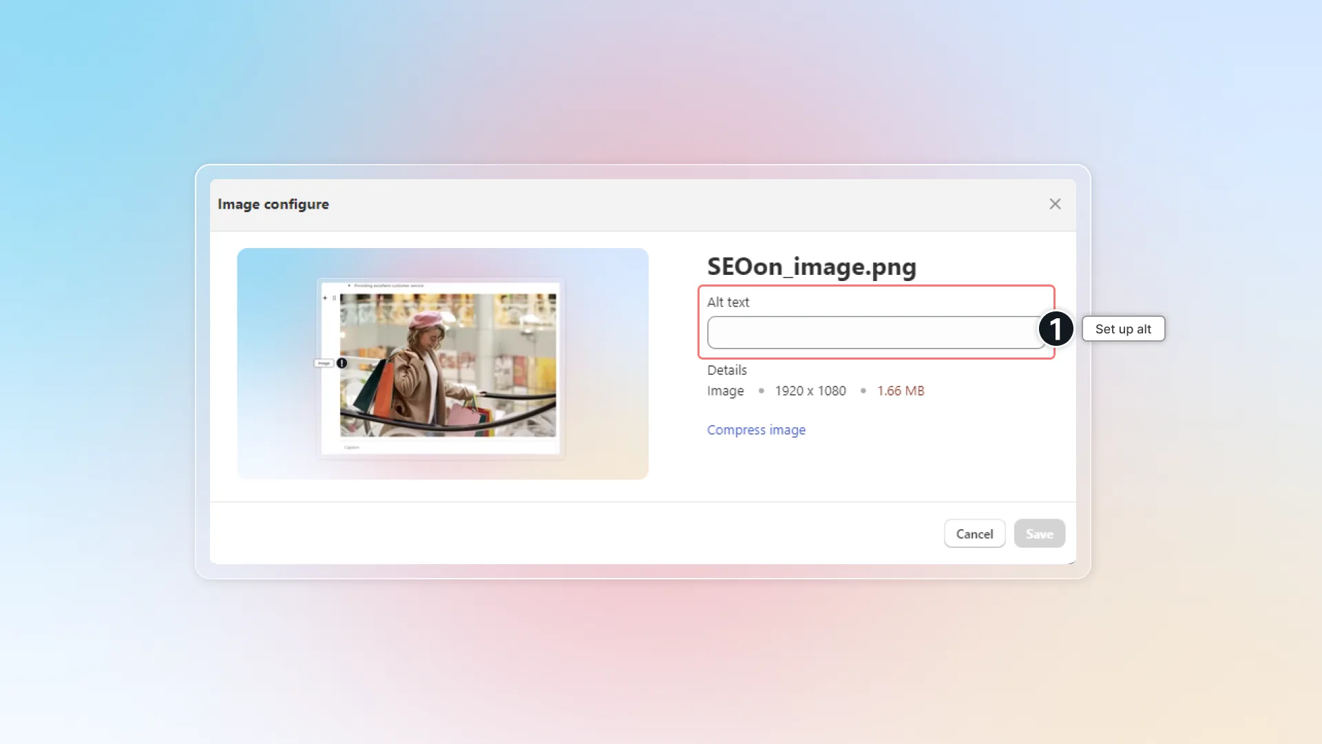 Set up alt text