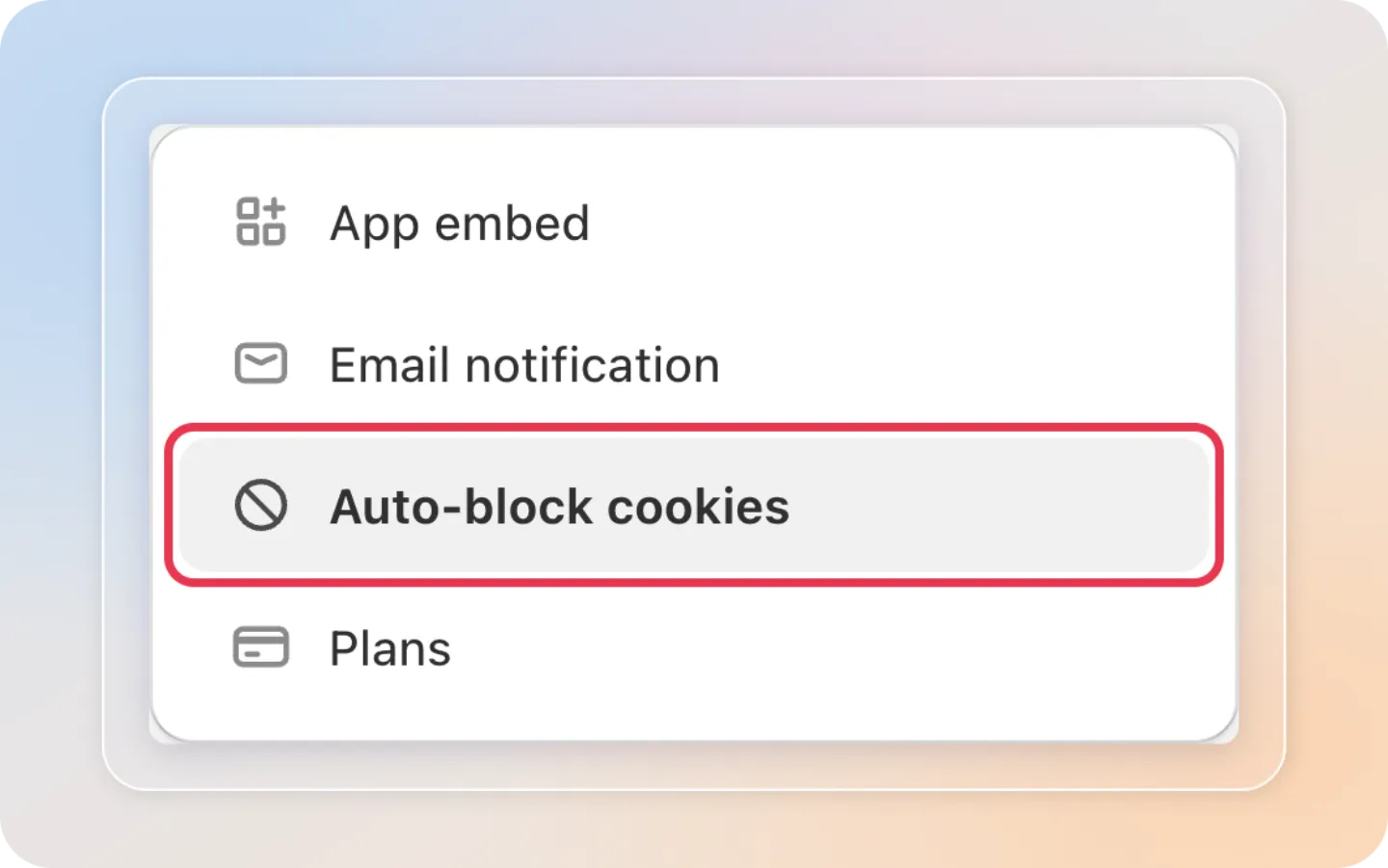 Open Auto-block cookies