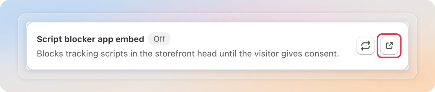 App embed settings icon