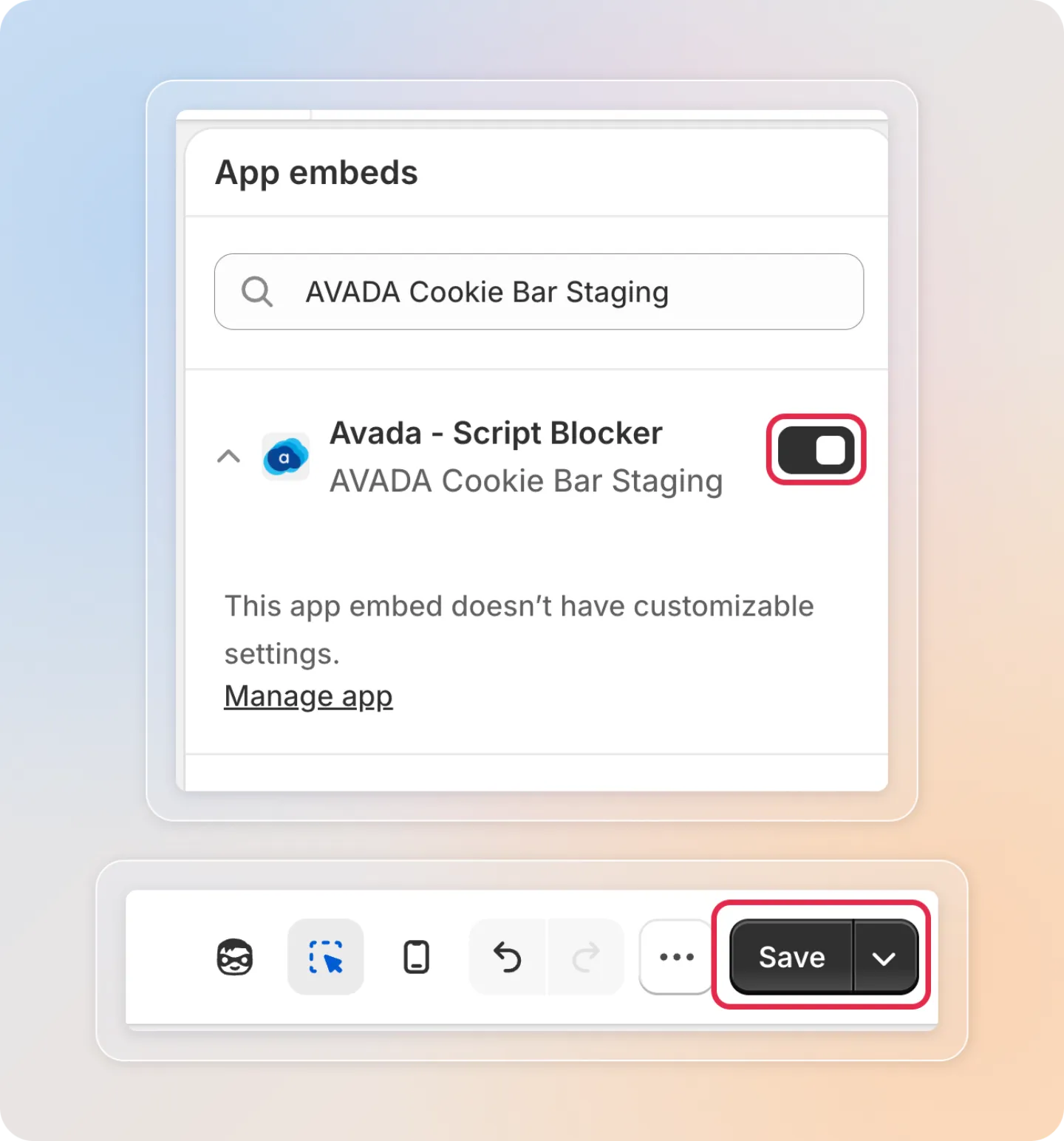 Enable Avada Script Blocker