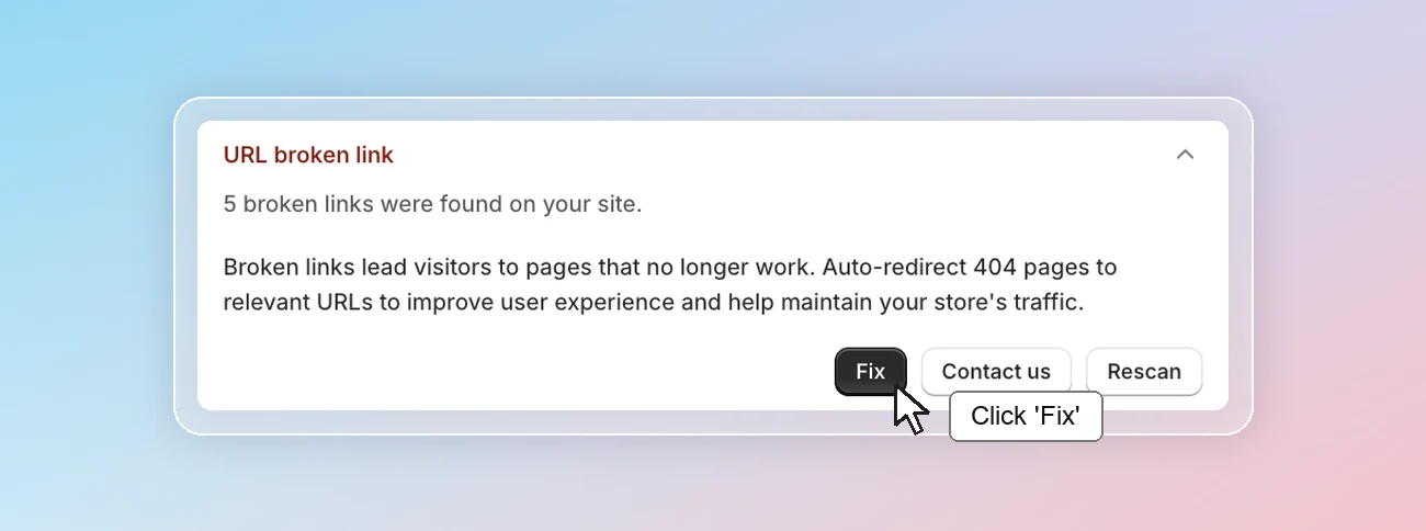 SEO checklist - URL broken link